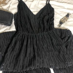 Black Beaded Jumpsuit Women’s Size 4